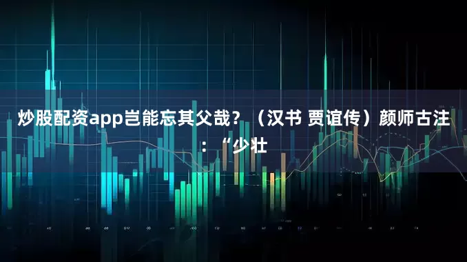 炒股配资app岂能忘其父哉？（汉书 贾谊传）颜师古注：“少壮